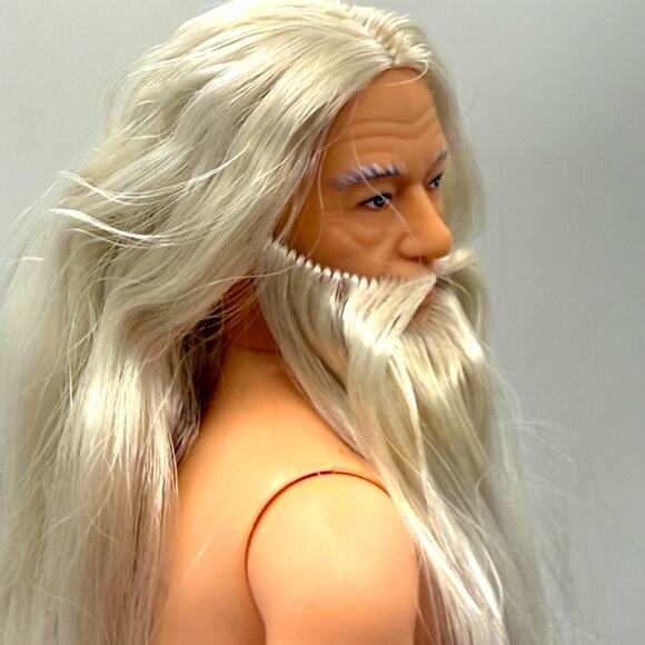 Nude Albus Dumbledore Medieval Merlin Long Beard Harry Potter Doll Mattel OOAK - Picture 14 of 14